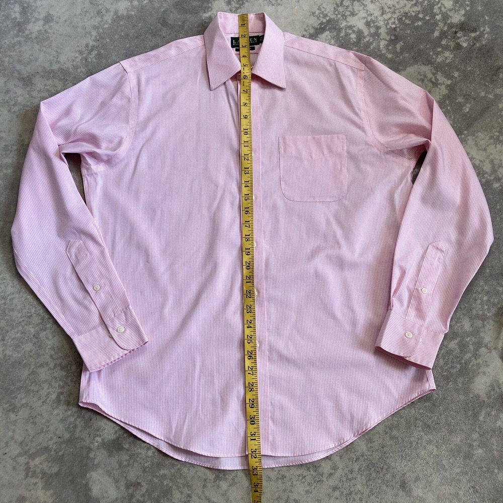 Lauren Ralph Lauren Button Up Shirt Mens Size 15 1/2 34/35 Pink Non Iron LS - Picture 5 of 9